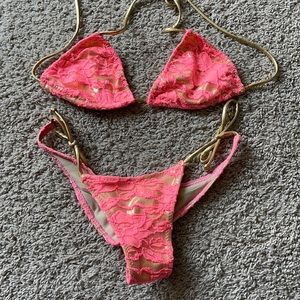 Ravish sands (hunny buns) coral gold bikini